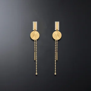 Solara 18K Yellow Gold Earrings with Diamonds
